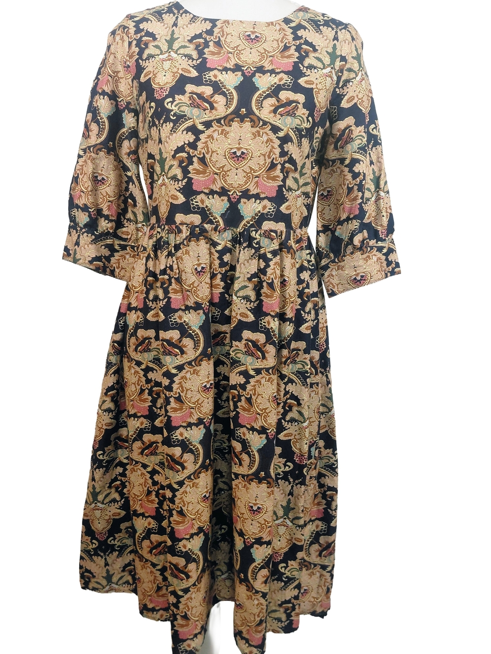 Dainty Jewells English Manor Dress Medium Blue Floral Regency Cottagecore Midi